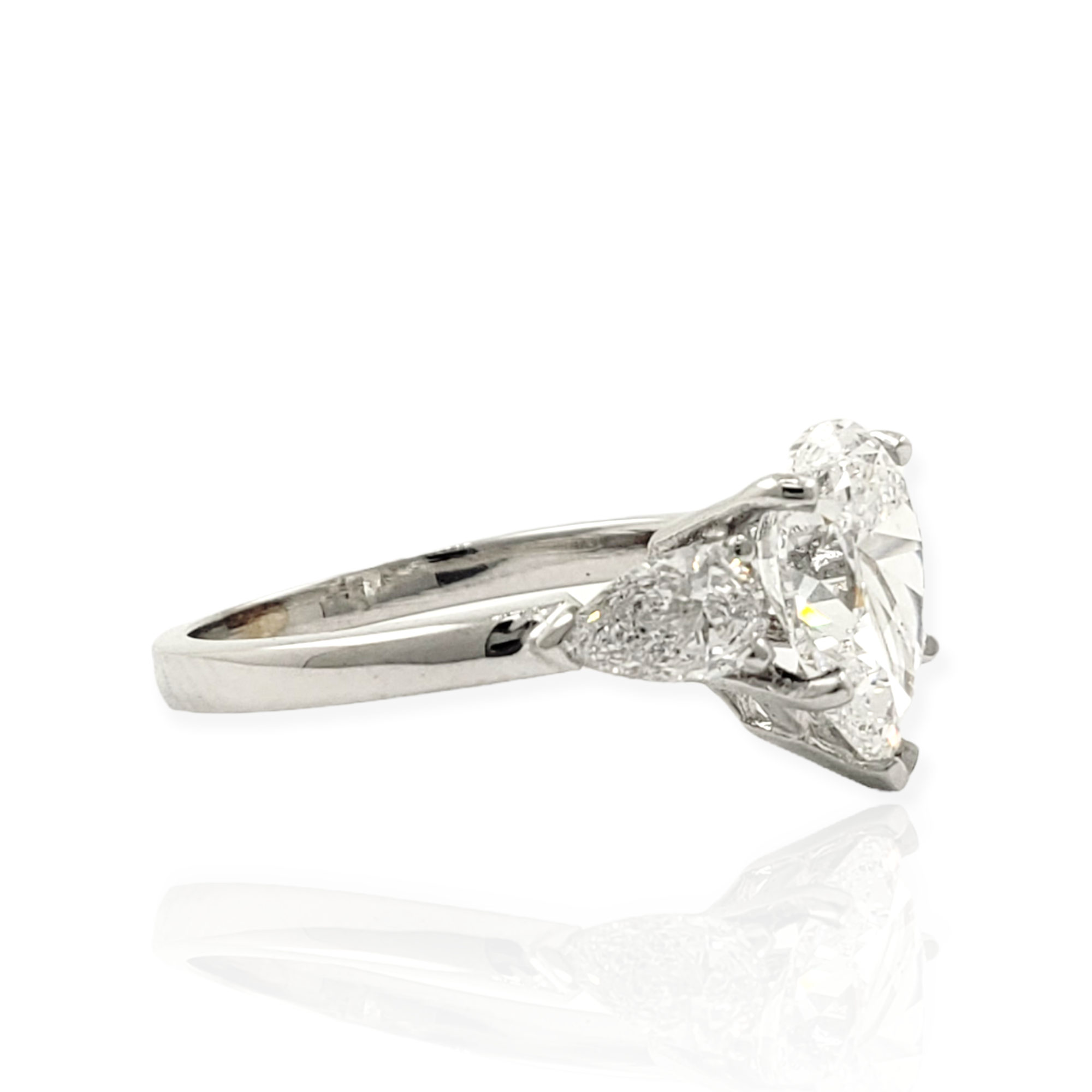 Three Stone Pear Shape Diamond Ring